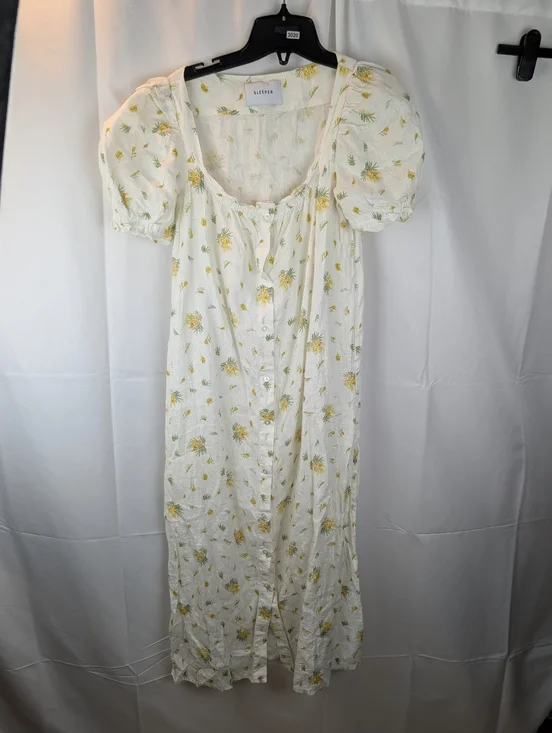 Sleeper Bridgette Linen Midi Dress size M in EUC no belt - Picture 5 of 11